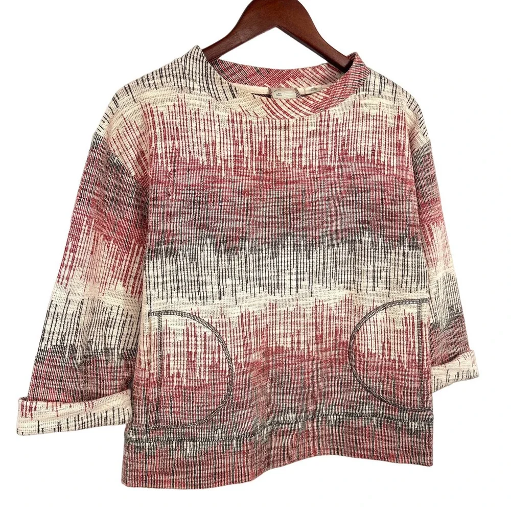 Anthropology Womens Size XS Red Sweatshirt Fall Winter Blouse Shirt Top Cozy - Picture 1 of 8